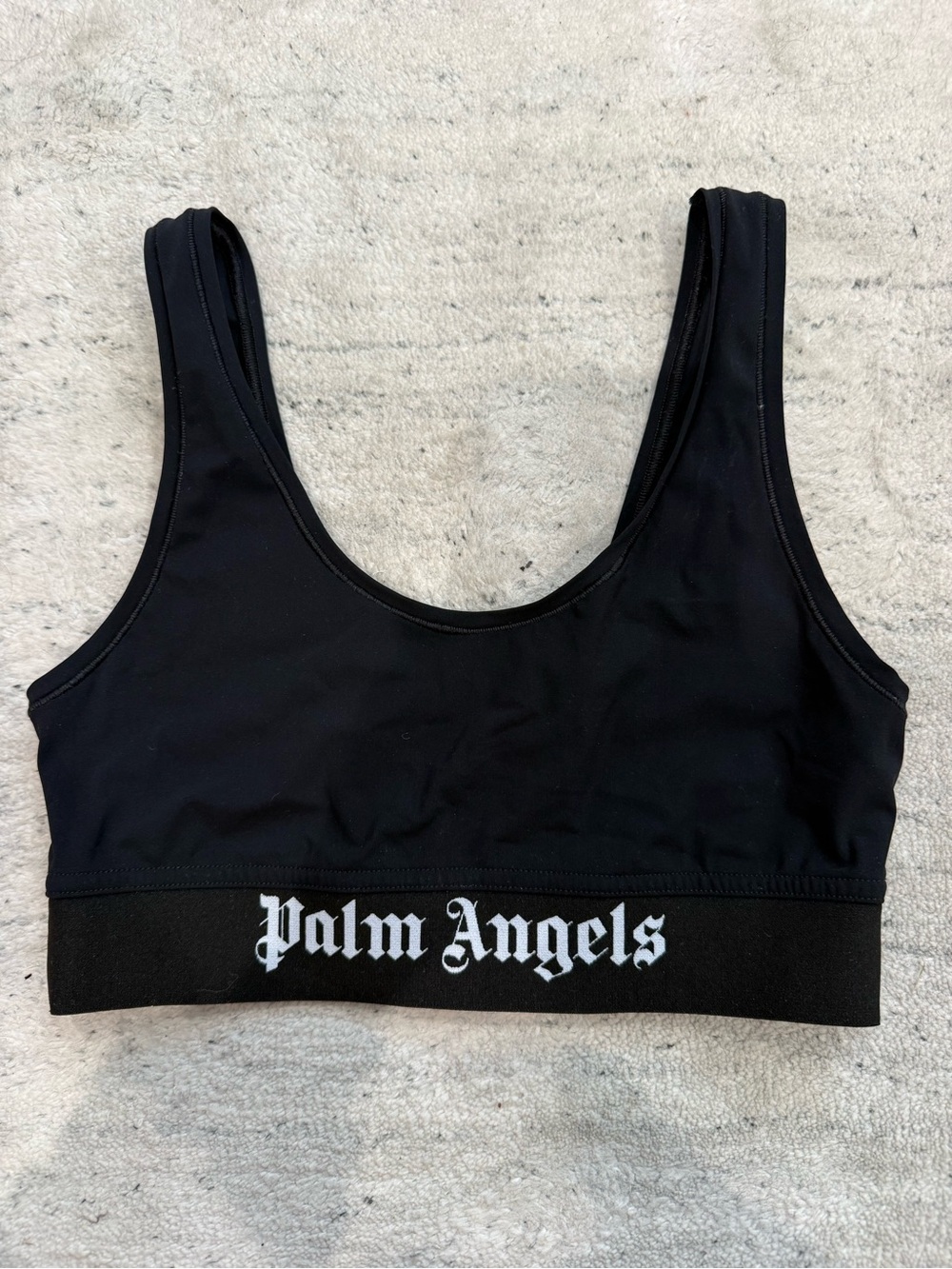 Palm Angels Black Sports Logo Bralette S
